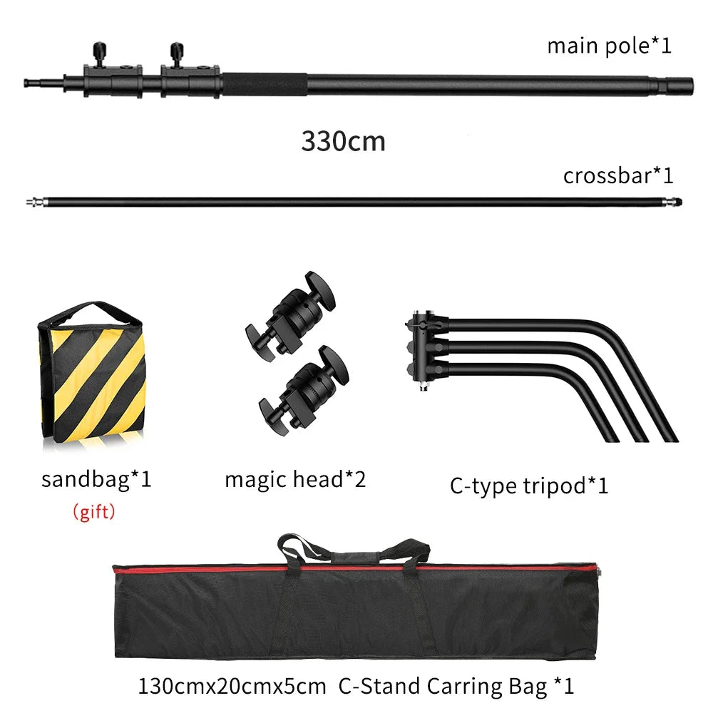 SH Stainless Steel Century Foldable Light Stand C-Stand for Softbox Photography