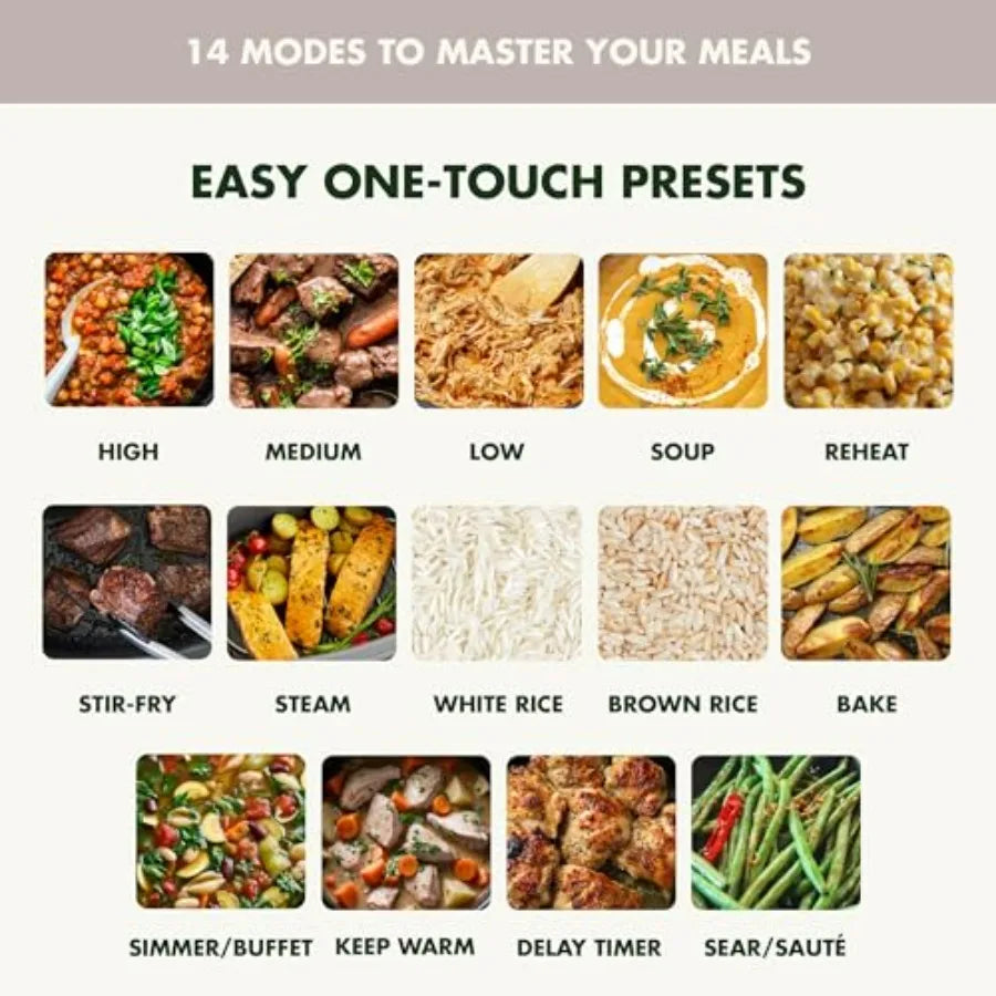 Iosn 14-In-1 Programmable Slow Cooker PFAS-Free Ceramic Nonstick