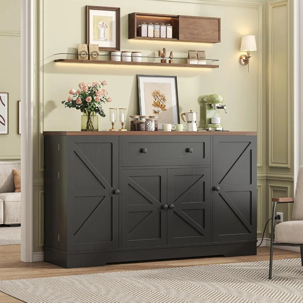 Buffet Cabinet With Storage Drawer And Charging Station