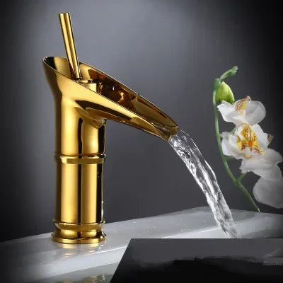 ZGRK Bathroom Faucet Single Lever Waterfall Basin Mixer Brass