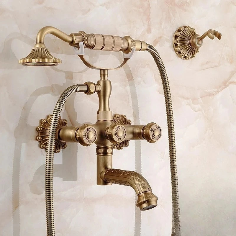 ZGRK Wall Mounted Bathtub Shower Dual Control Faucet Set