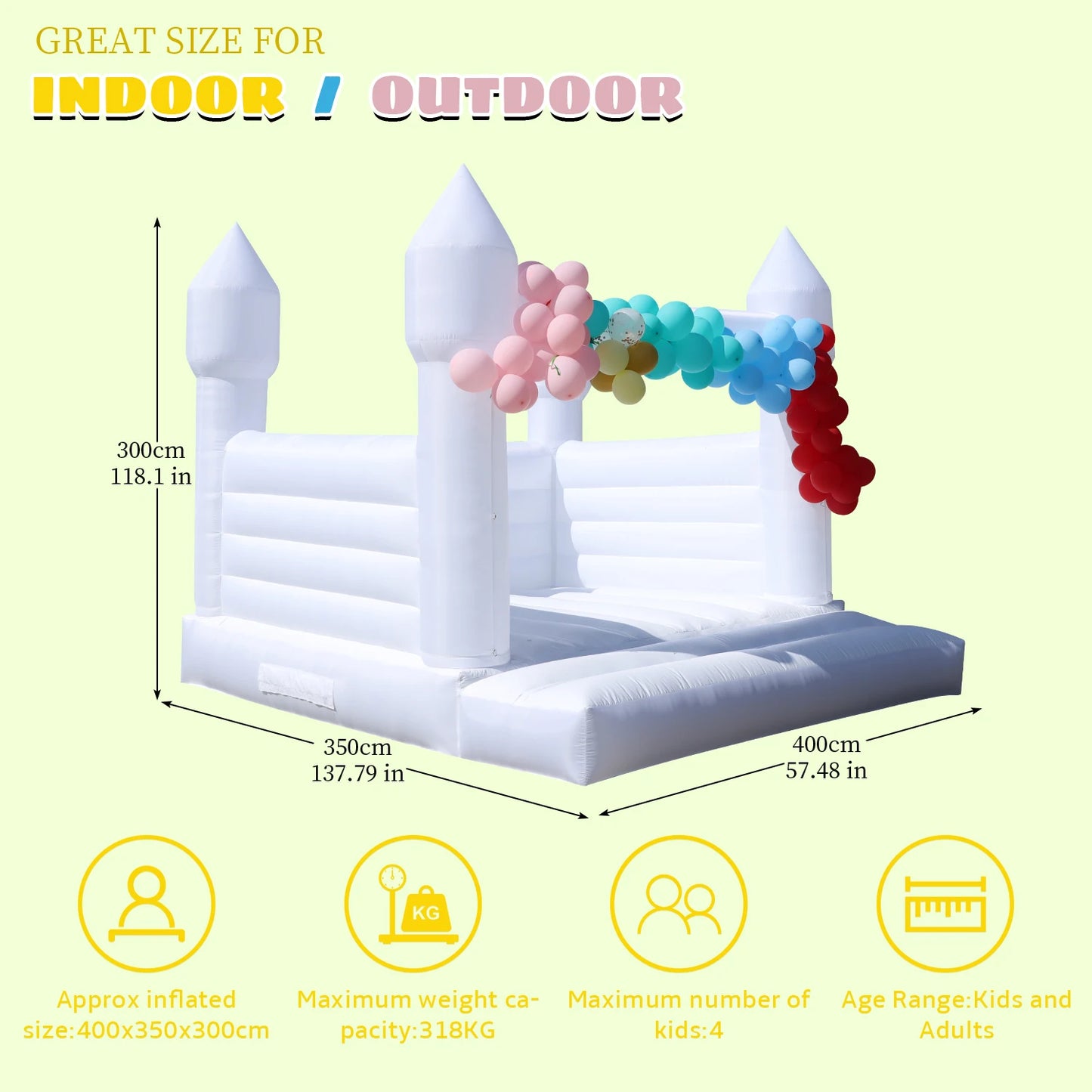 RTS Inflatable Giant Kids Bounce House PVC Castle for Parties