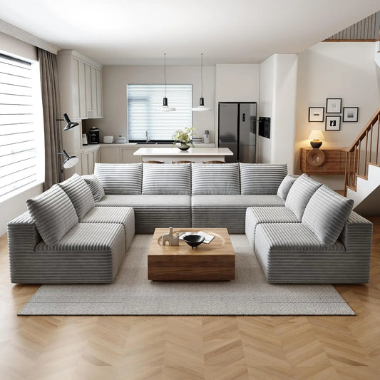 YQXHCN Cloud Module Sofa Set Velvet Corduroy Modular