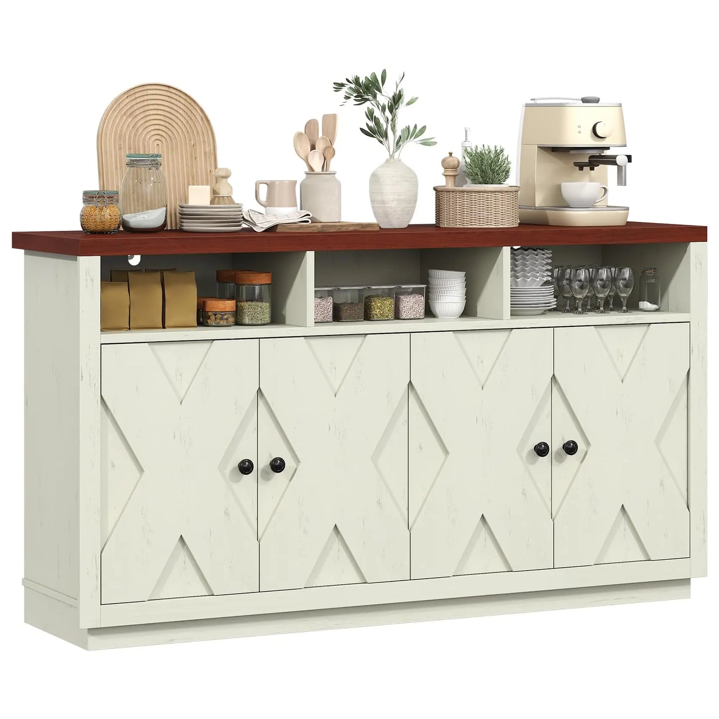 Buffet Cabinet With Storage Drawer And Charging Station