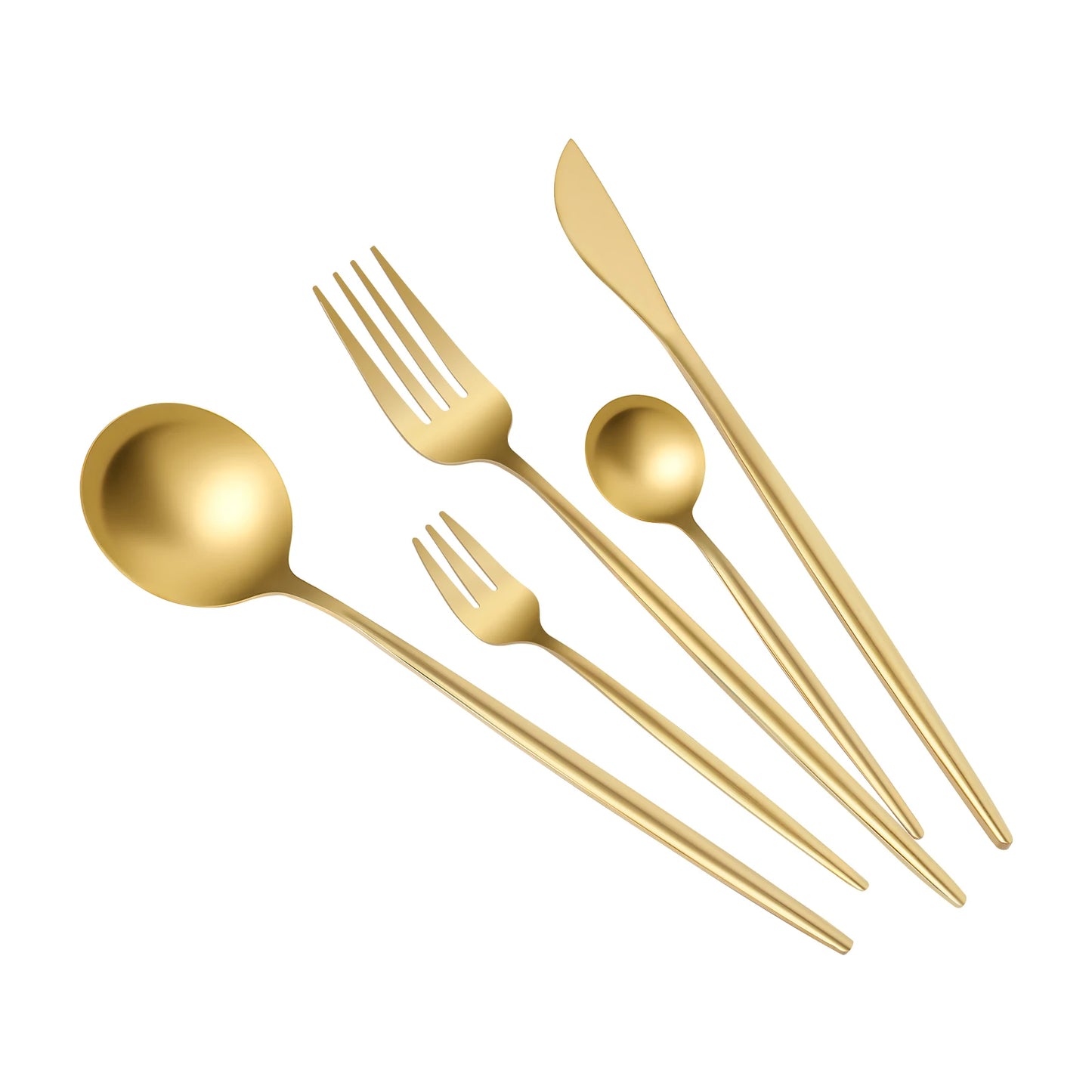 Gold Flatware Set 90 Pcs Stainless Steel Cutlery Set Titanium Plated Utensils for Home Restaurant Wedding Party
