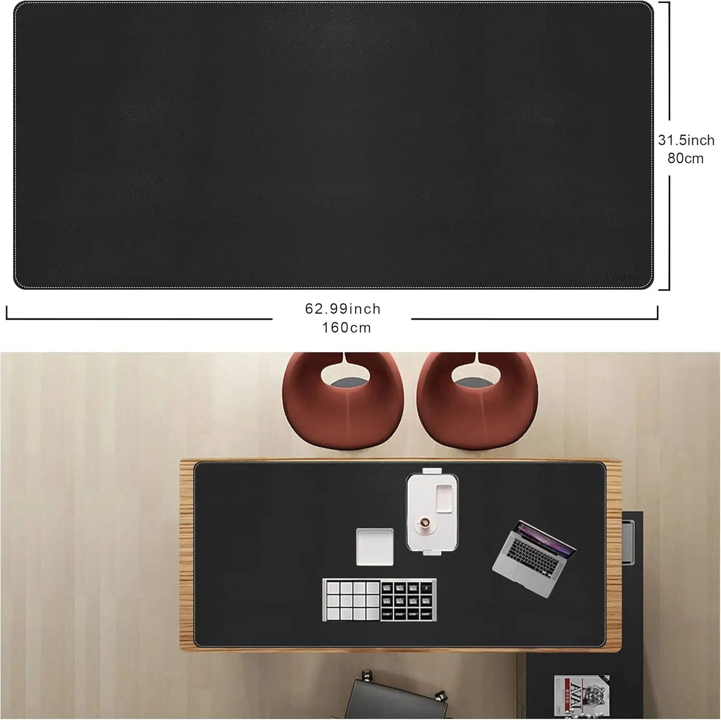 PU Leather Desk Mat Non-Slip Waterproof Mouse Pad Premium