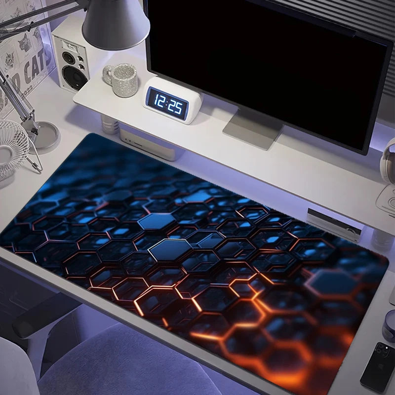 Non Slip Gaming Mouse Pad With Red Blue Gradient Edge