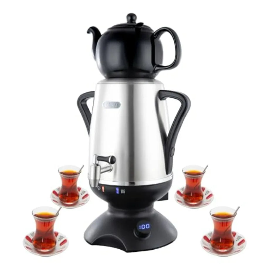 Iosn Electric Samovar Stainless Steel Tea Maker Adjustable Temp Controller