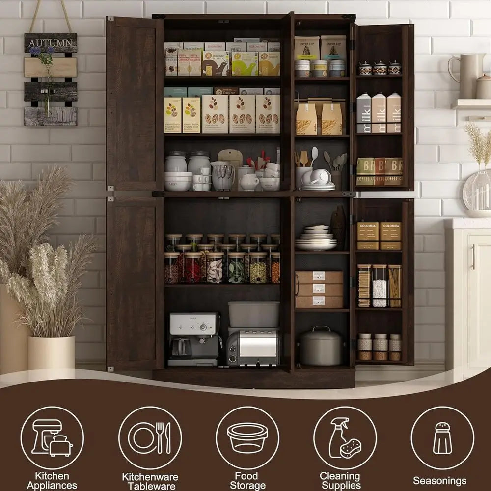 71" Tall Kitchen Pantry,armhouse Storage Cabinet with Barn Do,Organizer,Rustic Wood Cupboard,armhouse Pantry Cabinet or Kitchen,