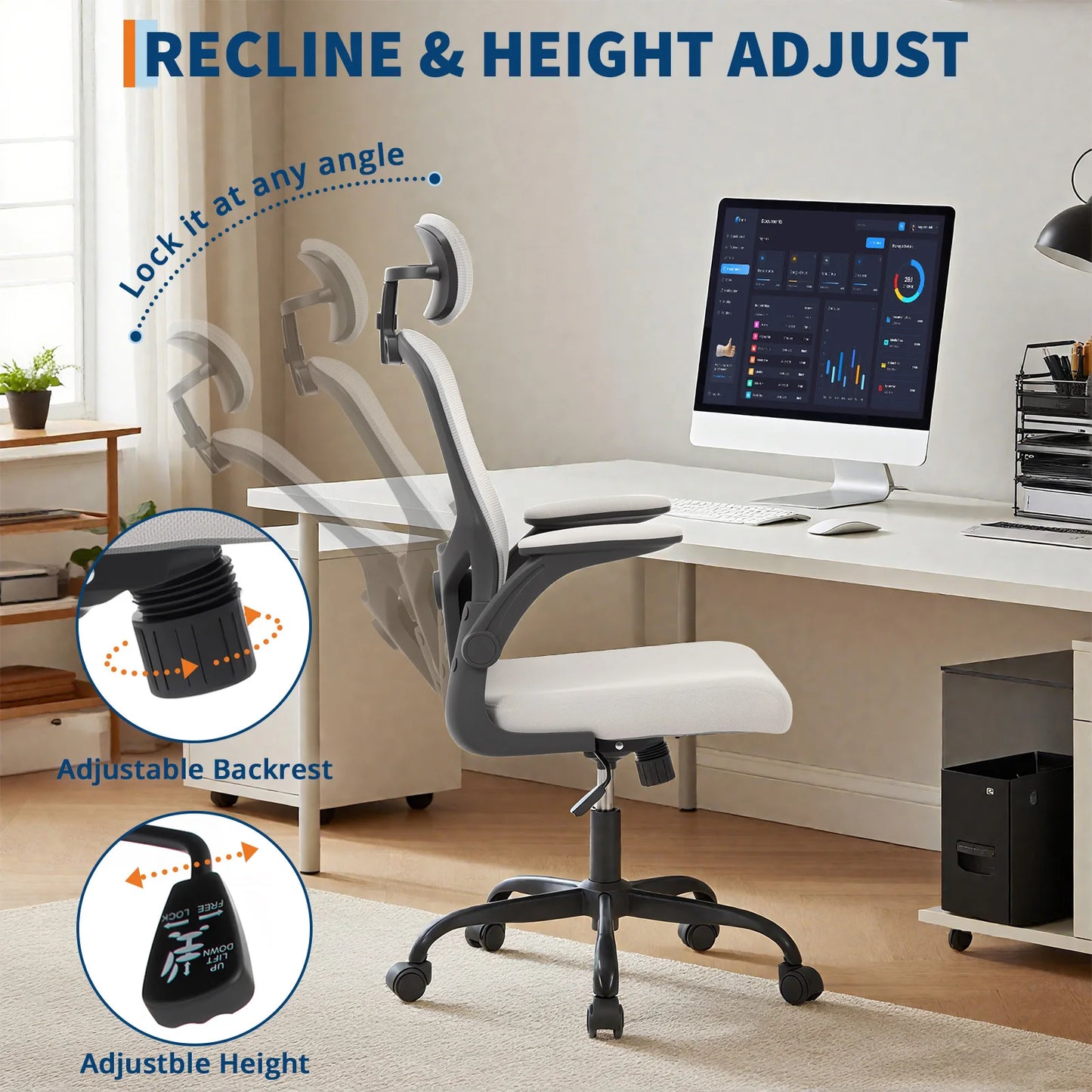 HiMISSE Ergonomic High Back Mesh Office Chair With Lumbar Support