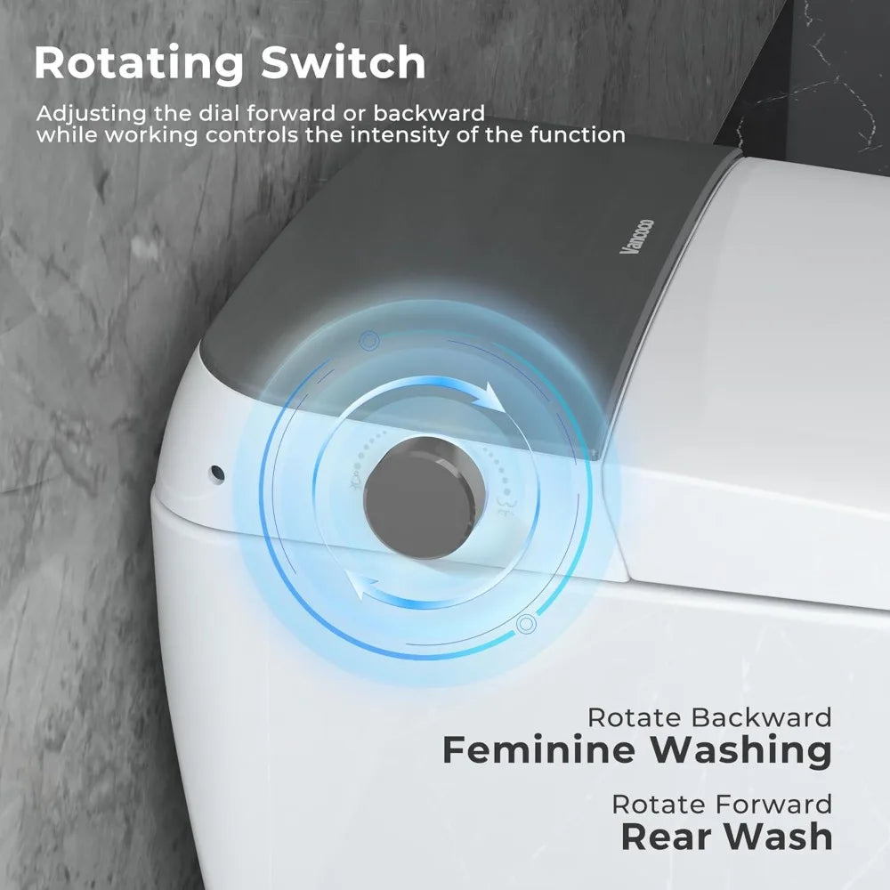 Integrated Smart Toilet With Bidet Features, Night Light, Heated Seats