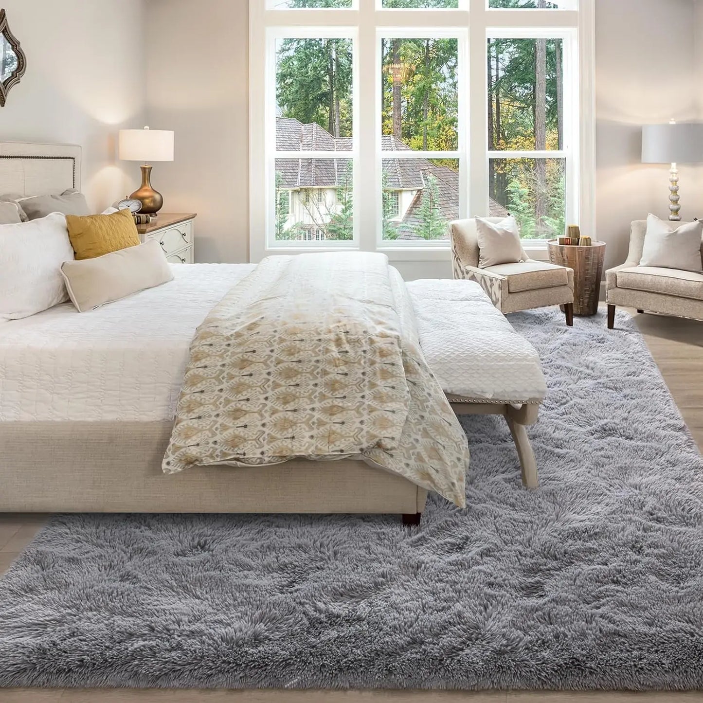 Soft Modern Indoor Shaggy Rug Non Slip Plush Area Rug