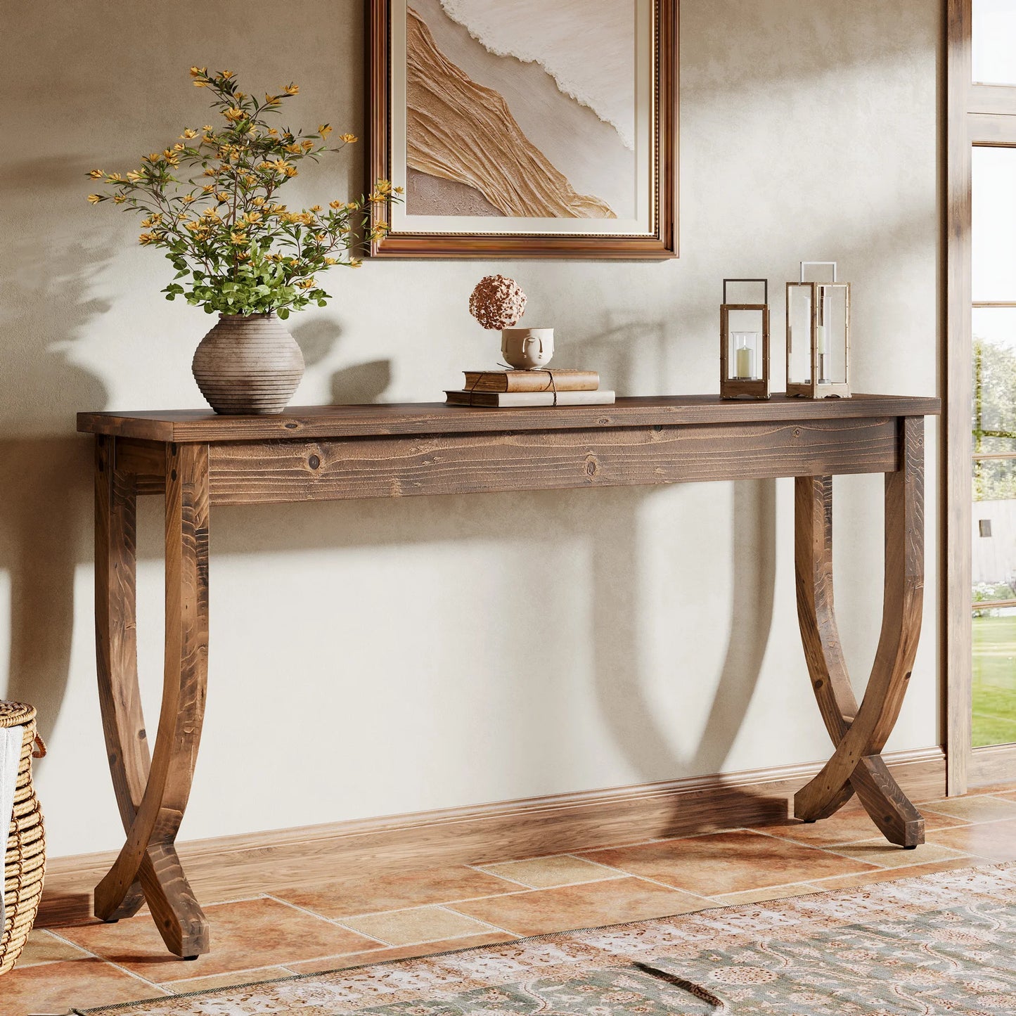 Tribesigns Solid Wood Console Table For Entryway And Hallway