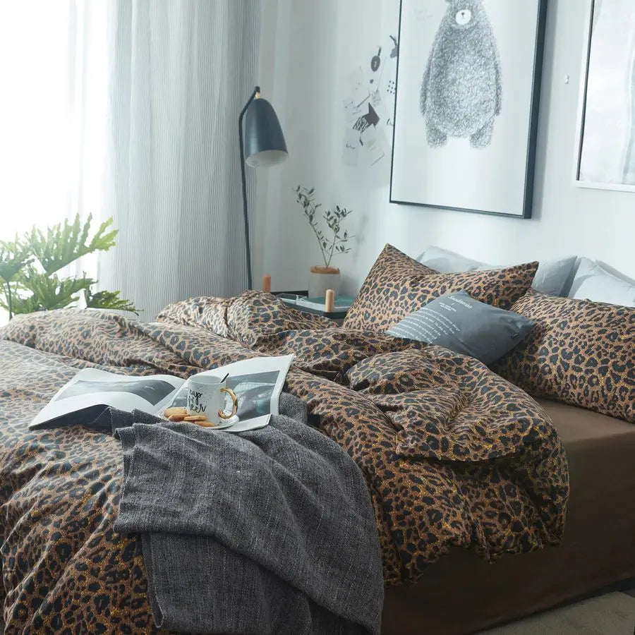 Cheetah Print Comforter Set 3 Pieces