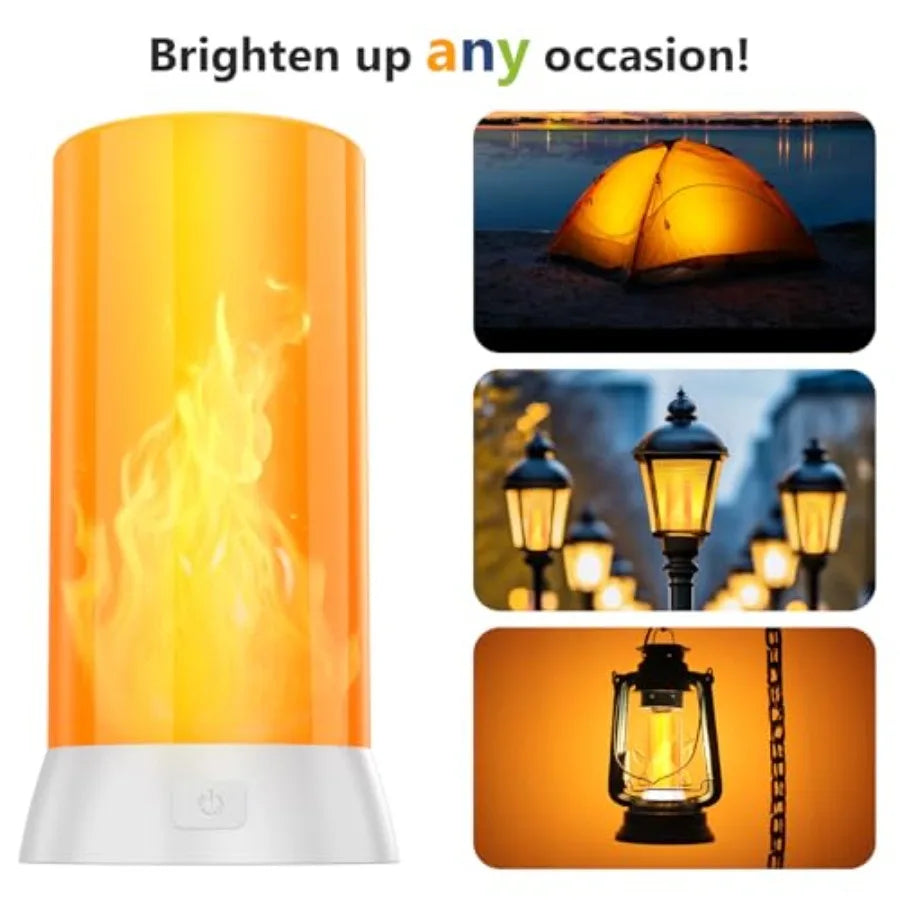 LED Flame Light 2-Pack USB Rechargeable Flameless Candles Remote Timer