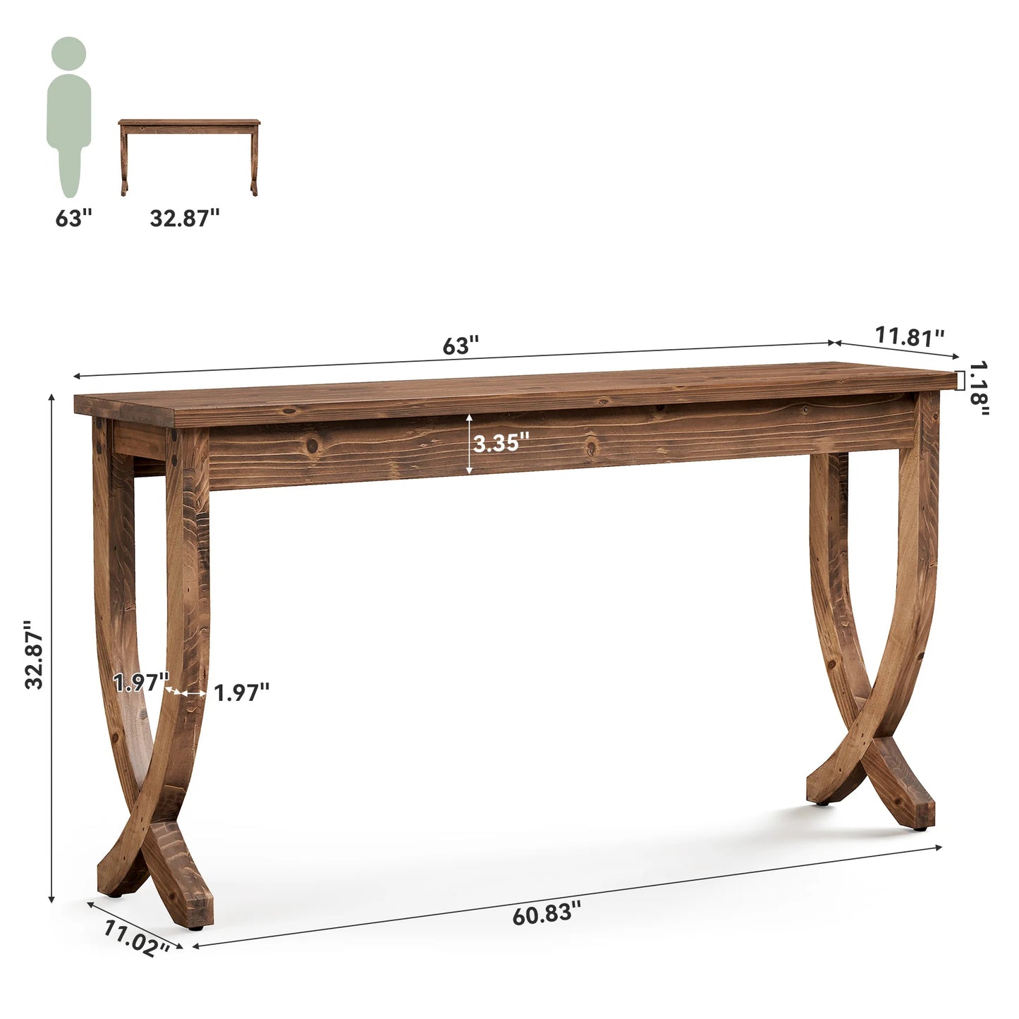 Tribesigns Solid Wood Console Table For Entryway And Hallway