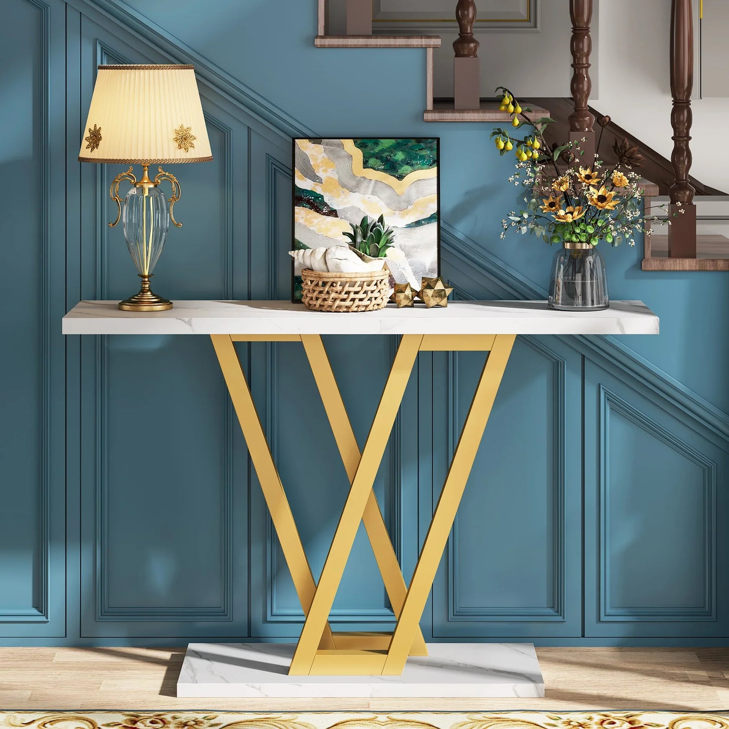 Tribesigns Industrial Console Table for Entryway, Hallway, and Living Room