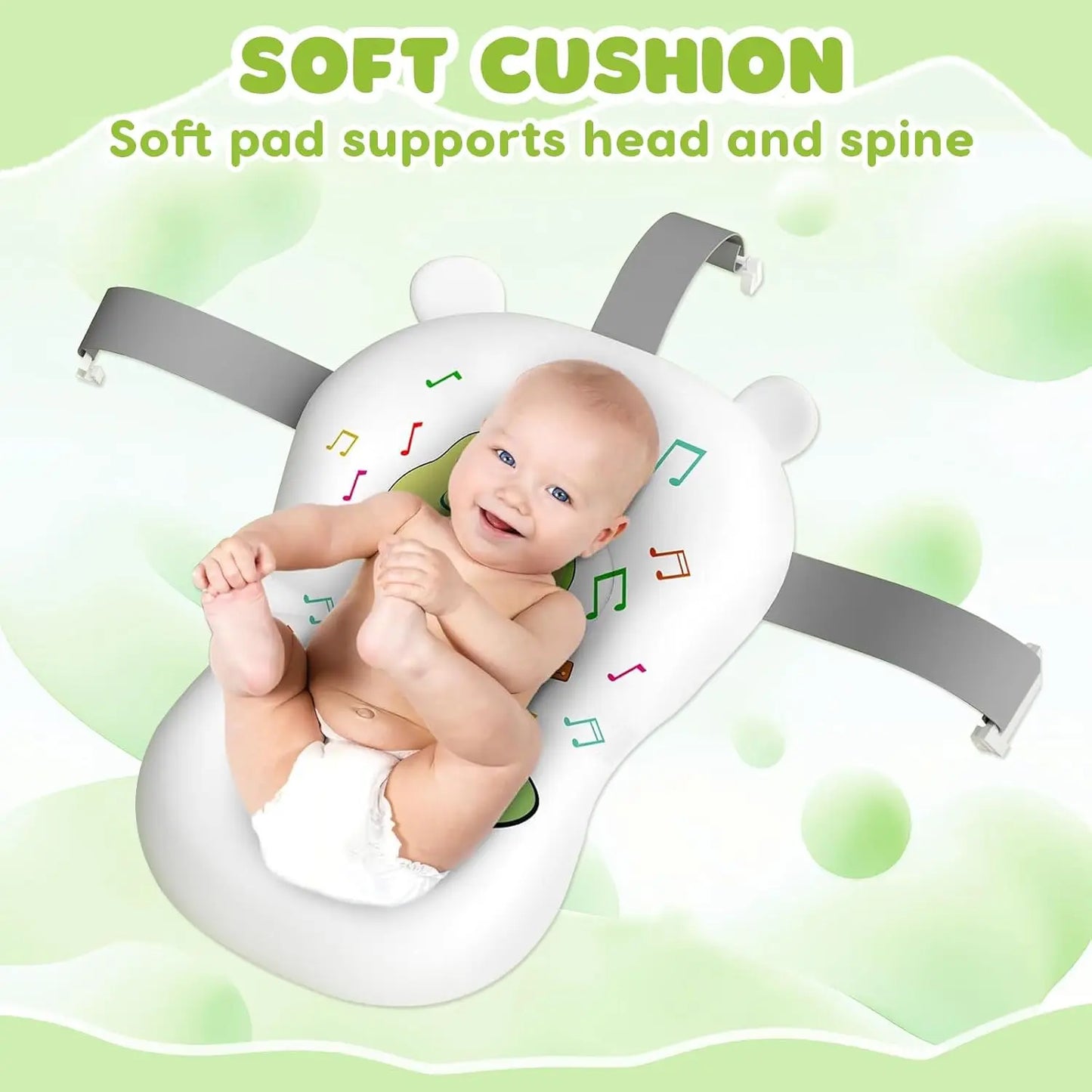 Baby Bath Tub Foldable With Cushion And Thermometer