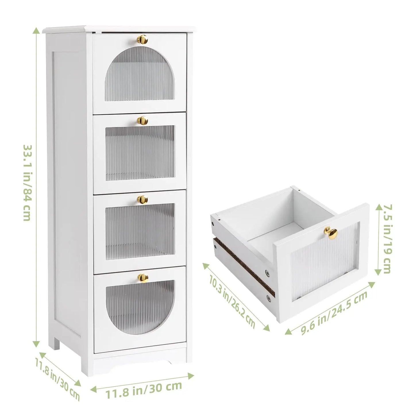 Studyset Freestanding Bathroom Storage Cabinet With Four Drawers Sleek Fronts