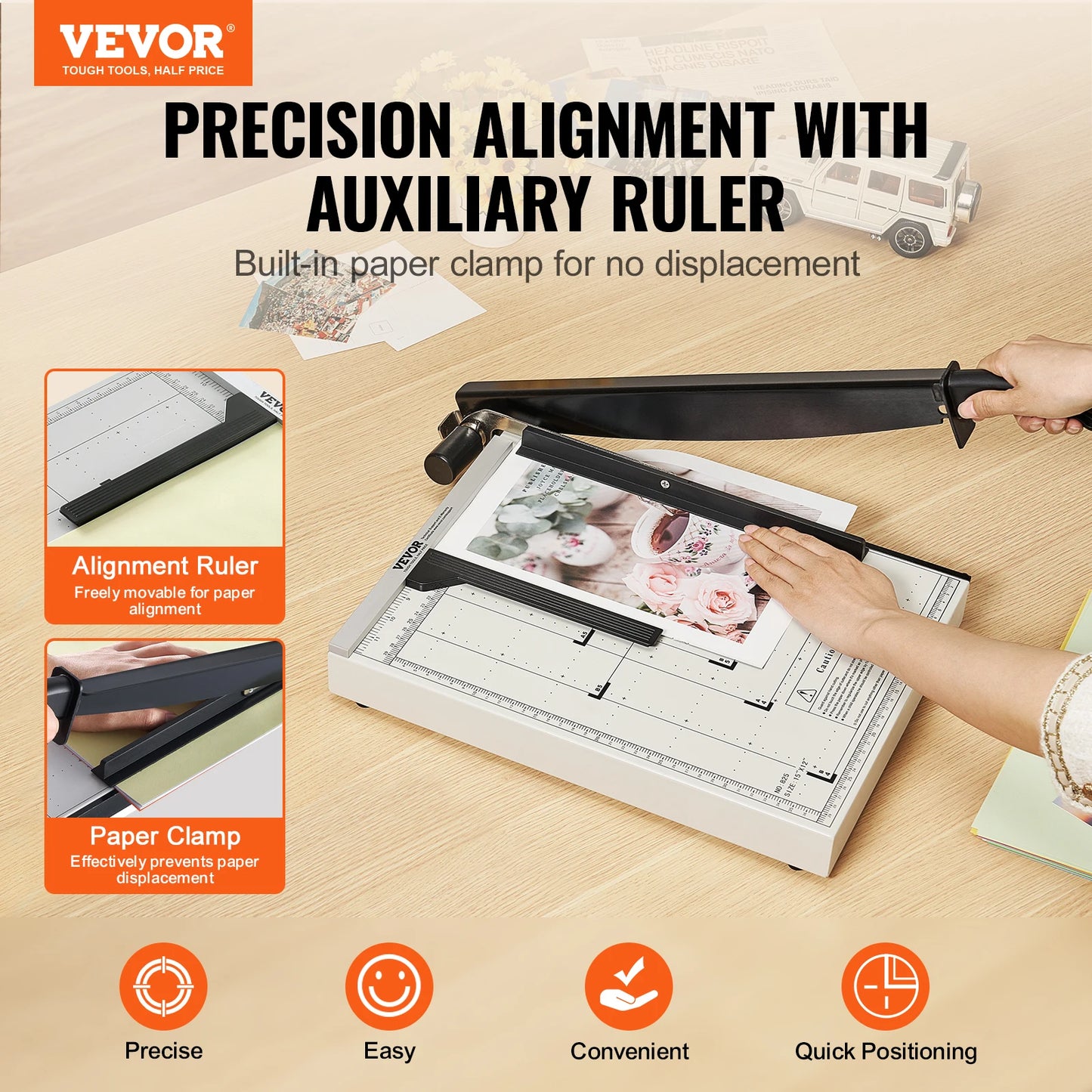 SucceBuy Paper Cutter Guillotine Trimmer Heavy Duty Home Office