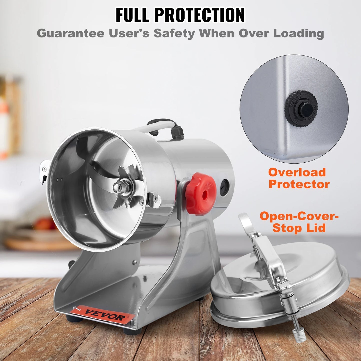 VEVOR Electric Grain Mill Grinder For Dry Herbs And Spices