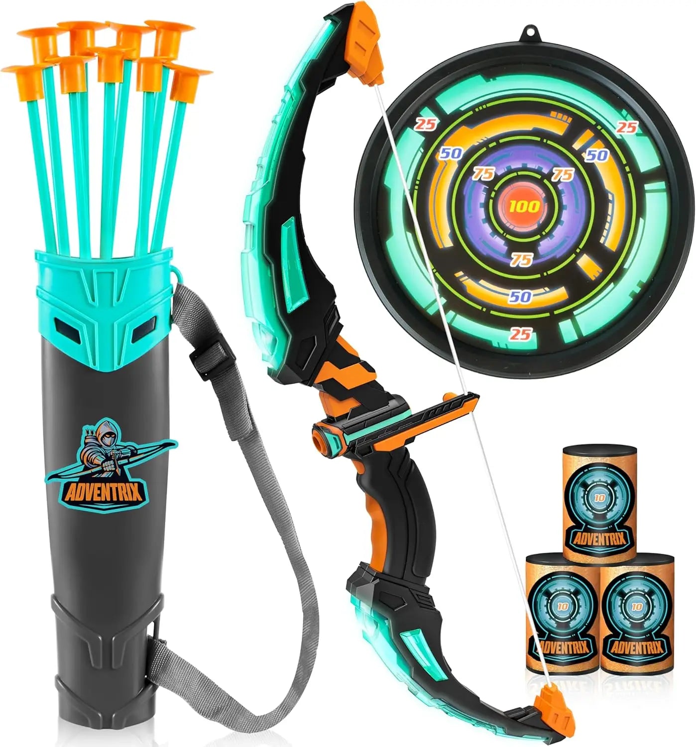 Joyfy LED Light Up Kids Bow And Arrow Archery Set