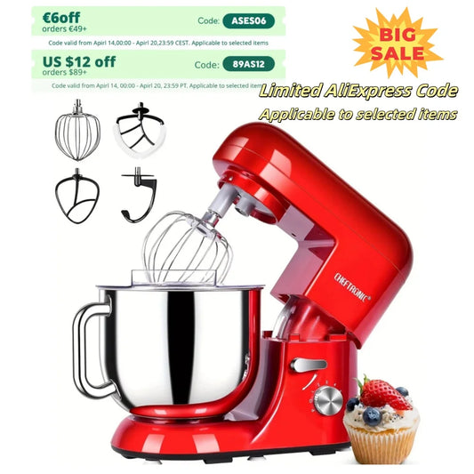 Cheftronic Tilt-Head Stand Mixer 650W With Milk Frother