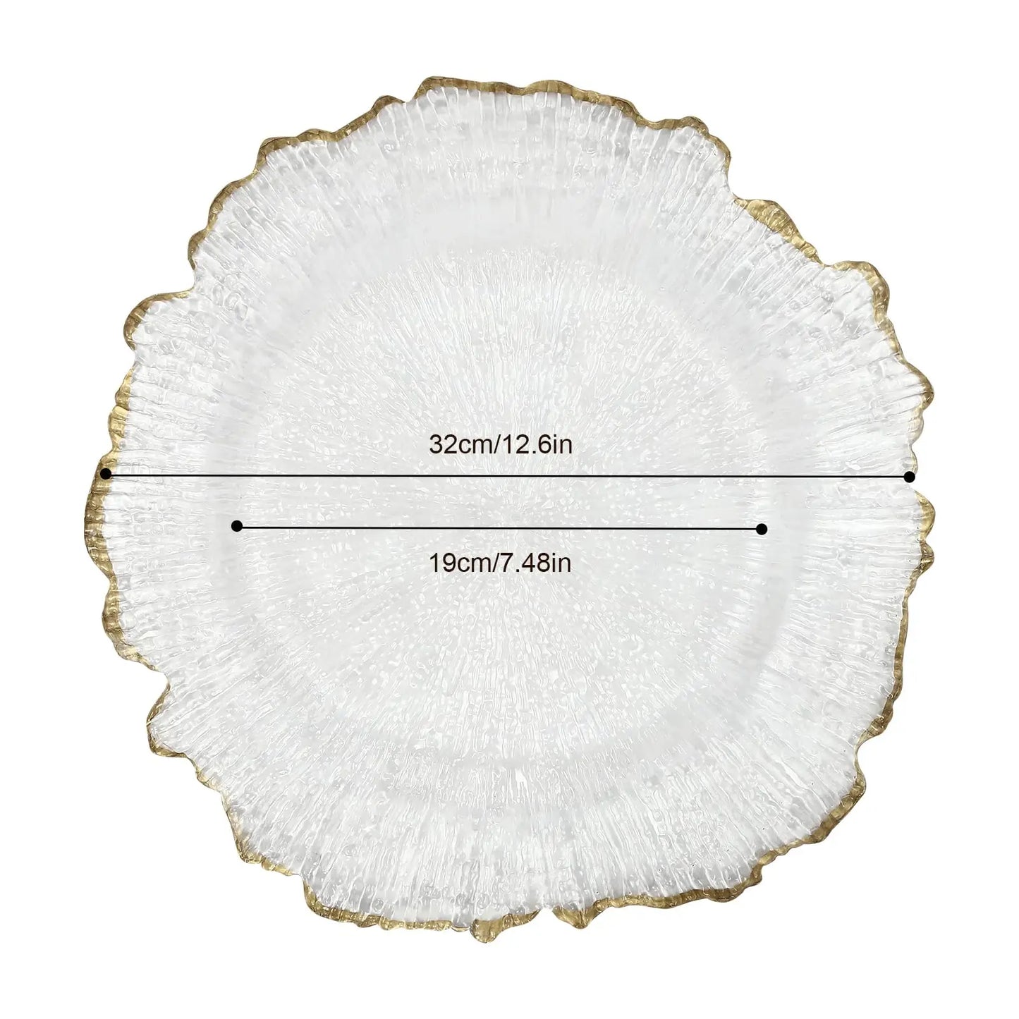 25Pcs Flower Shape Food Plate, 12.6 inch Table Charger Plate, Dinner Charger Plates for Home Kitchen Wedding Party (Gold)