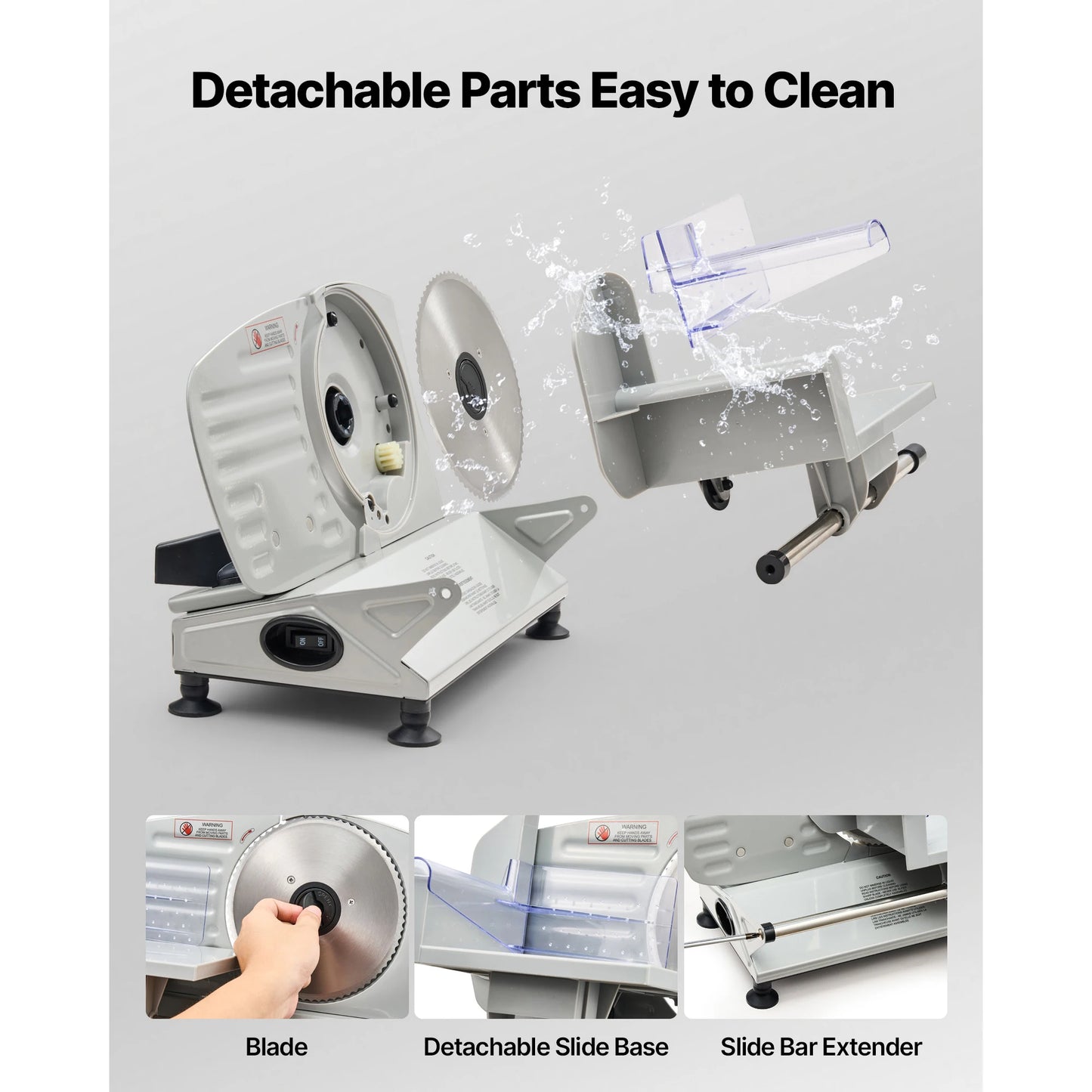 SucceBuy Electric Meat Slicer With Dual SUS420 Blades