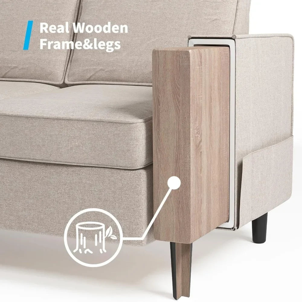 L Shaped Sectional Sofa Set Three Two One With Ottoman