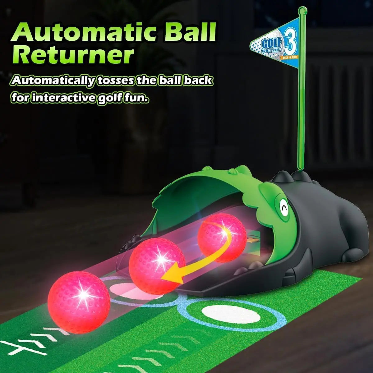 VATOSCN Kids Golf Set Auto Returner Indoor Mini Golf