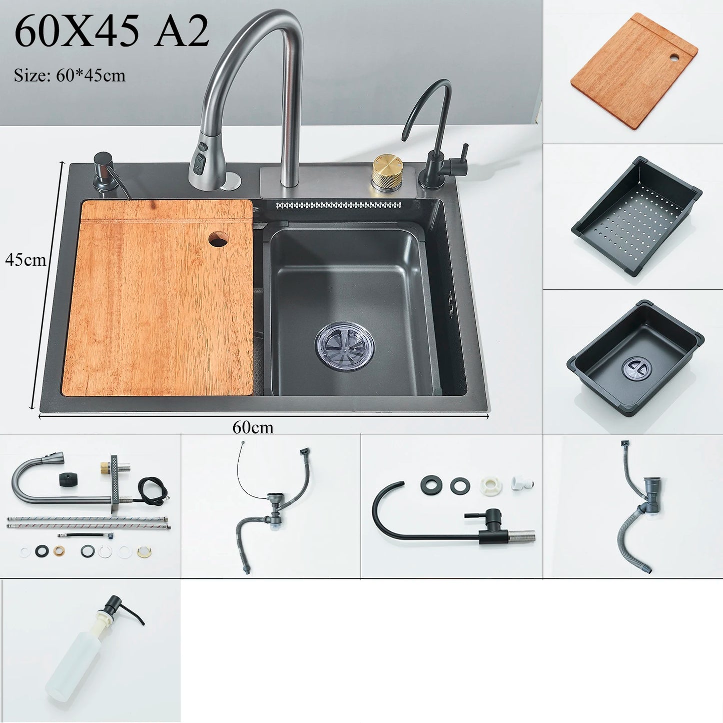 Shinesia Stainless Steel Kitchen Faucet Set With Digital Display