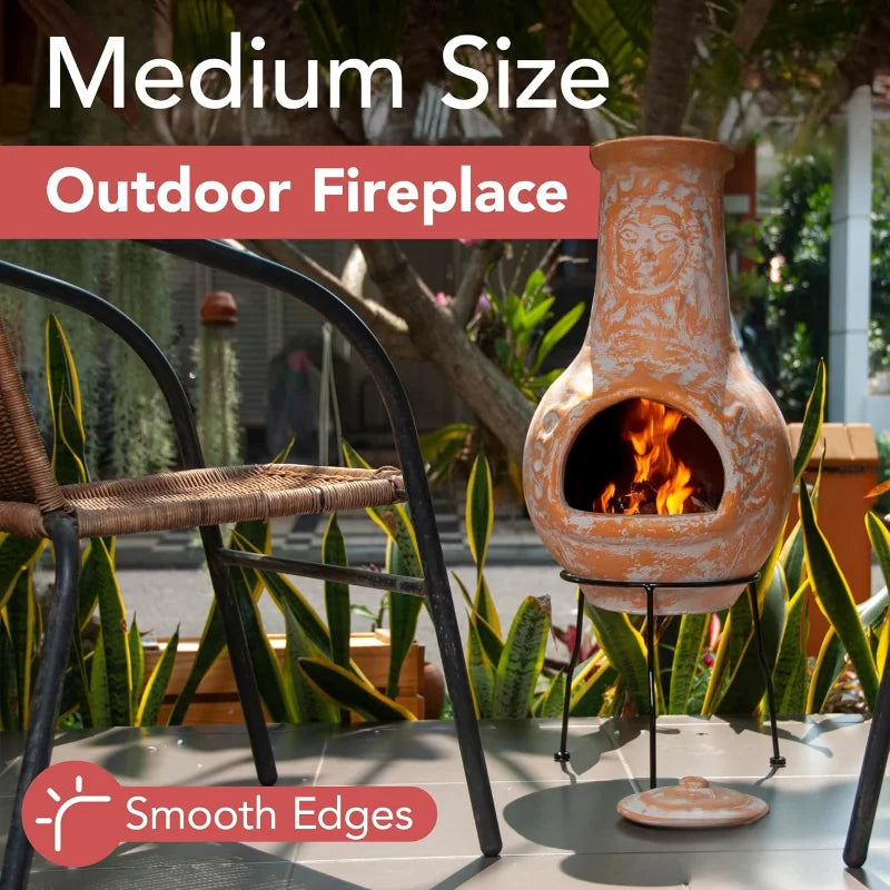 Chiminea Outdoor Fireplace Clay Chimineas With Rain Lids And Stands