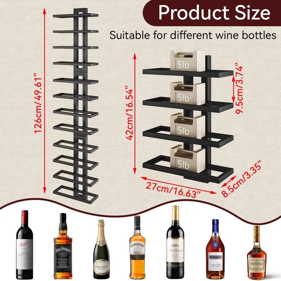 XMSJ Wall Mounted 12 Bottle Wine Rack