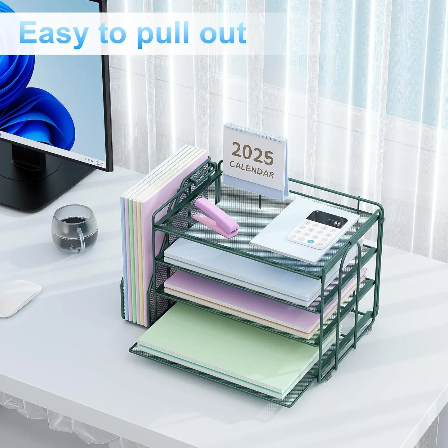 Desk Organizer With File Rack For Catalog And Reference