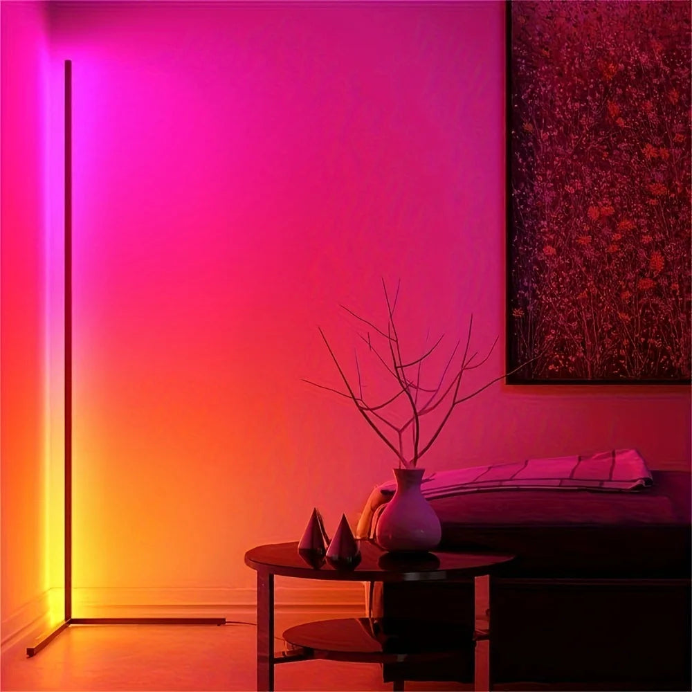 RGB Corner Floor Lamp With LED Lighting For Living Room