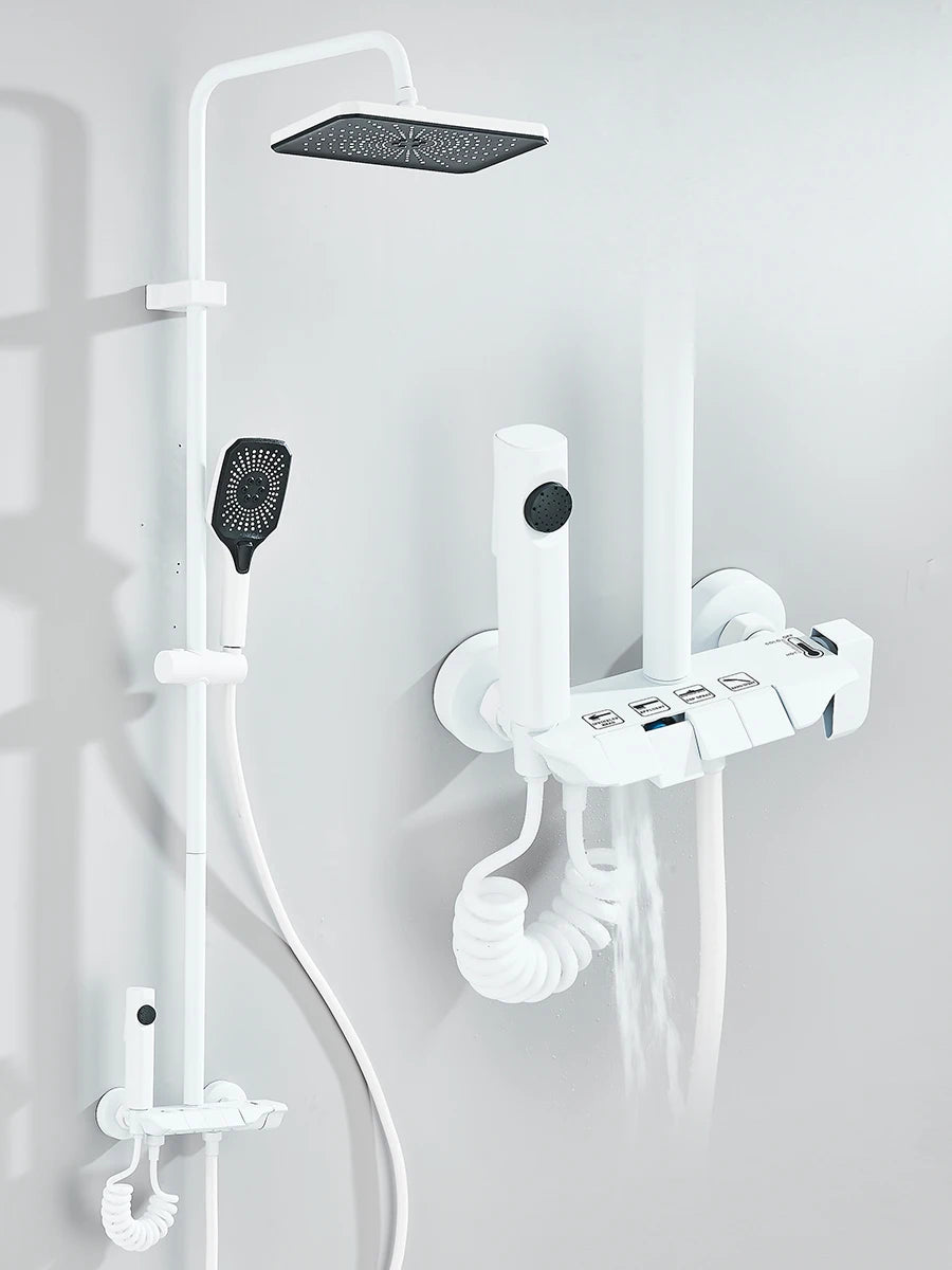 Quyanre 4 Way Piano Shower System With Rain Shower Bidet
