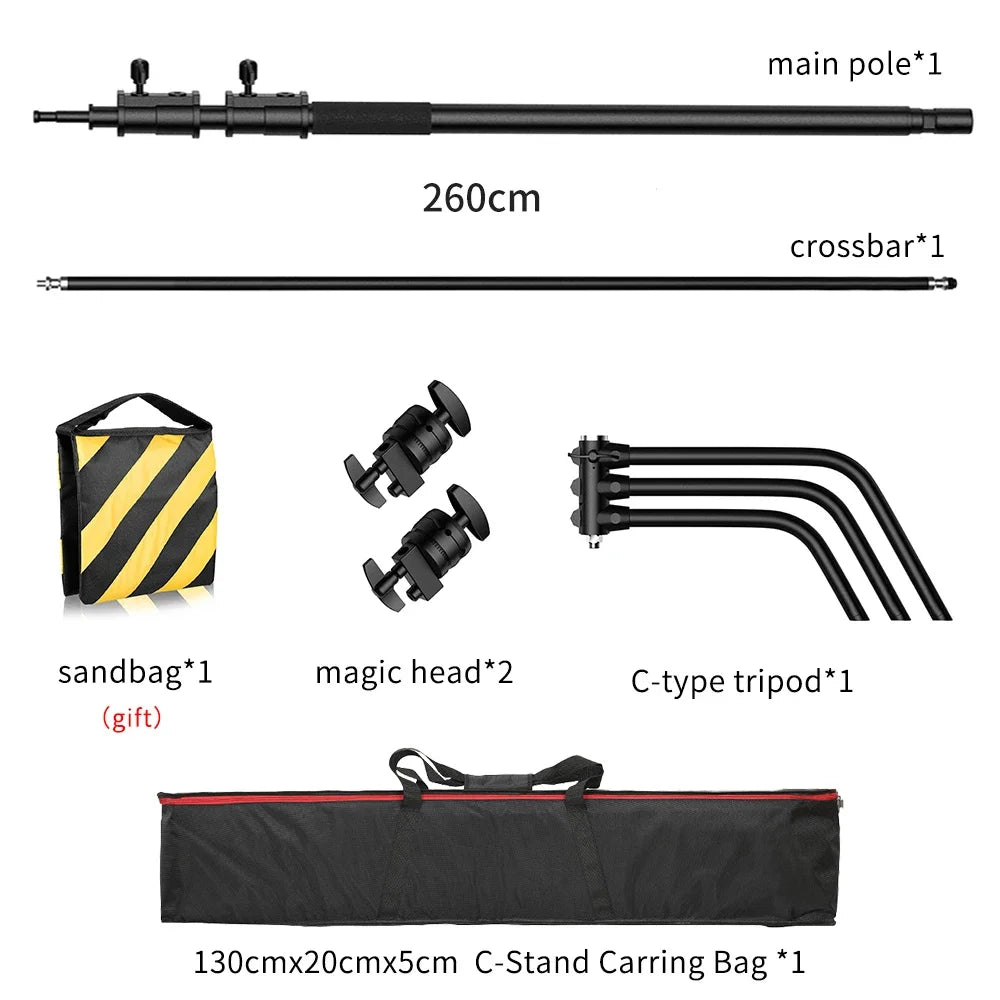 SH Stainless Steel Century Foldable Light Stand C-Stand for Softbox Photography