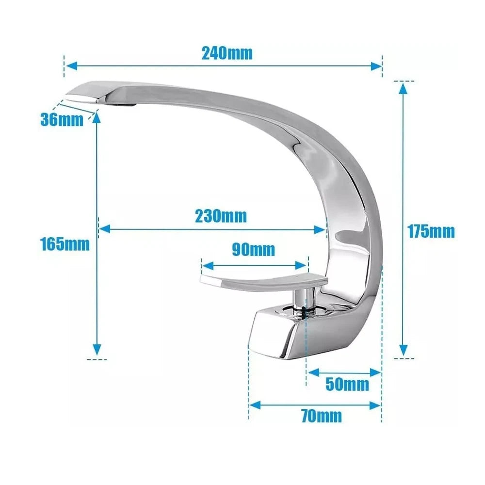 MYQualife Single-Handle Deck Mounted Basin Faucet Hot Cold Water