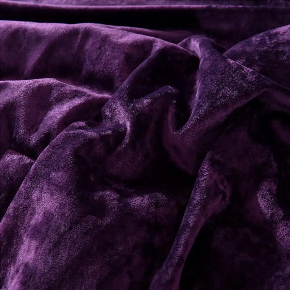 Velvet Comforter Set With Cotton Fill Five Piece Bedding