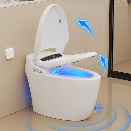 Smart One-Piece Tankless Toilet With Heated Seat Night Light