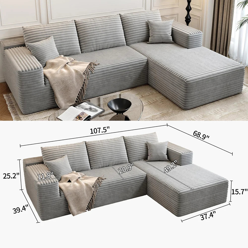 YQXHCN Cloud Module Sofa Set Velvet Corduroy Modular