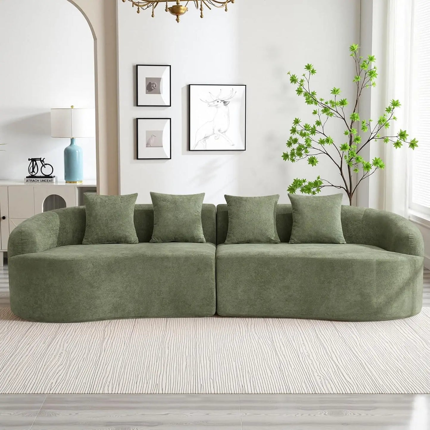 Modern Oversized Curved Cloud Chenille Sofa Sectional
