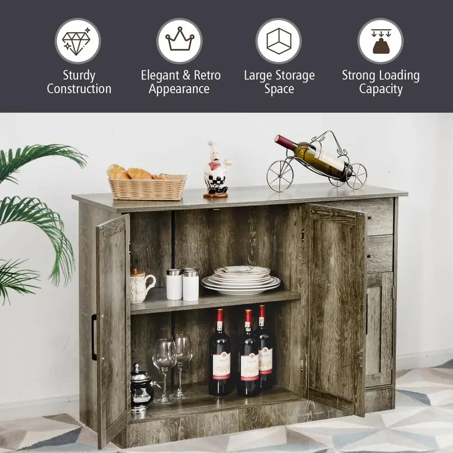 XMSJ Kitchen Sideboard Cabinet With Storage And Adjustable Shelf