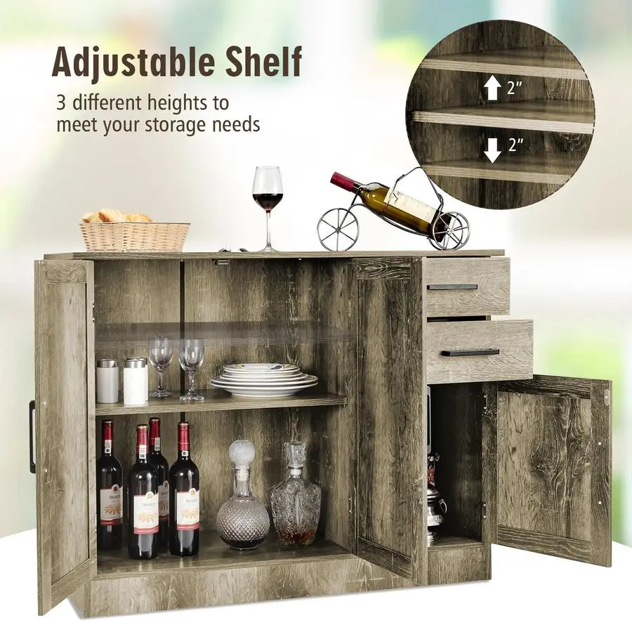 XMSJ Kitchen Sideboard Cabinet With Storage And Adjustable Shelf