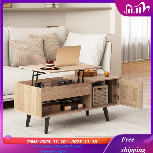 Lift Top Coffee Table With Storage And Hidden Compartment