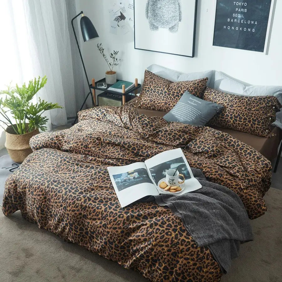 Cheetah Print Comforter Set 3 Pieces