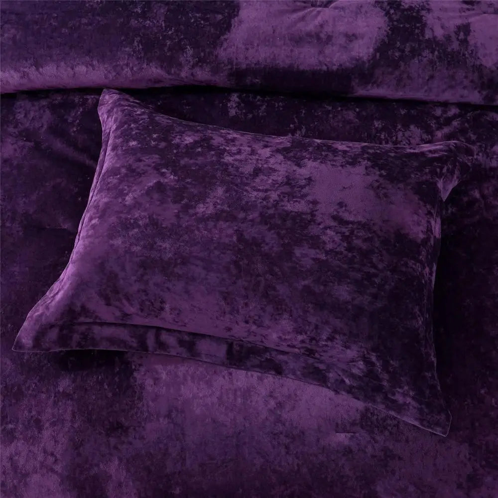 Velvet Comforter Set With Cotton Fill Five Piece Bedding