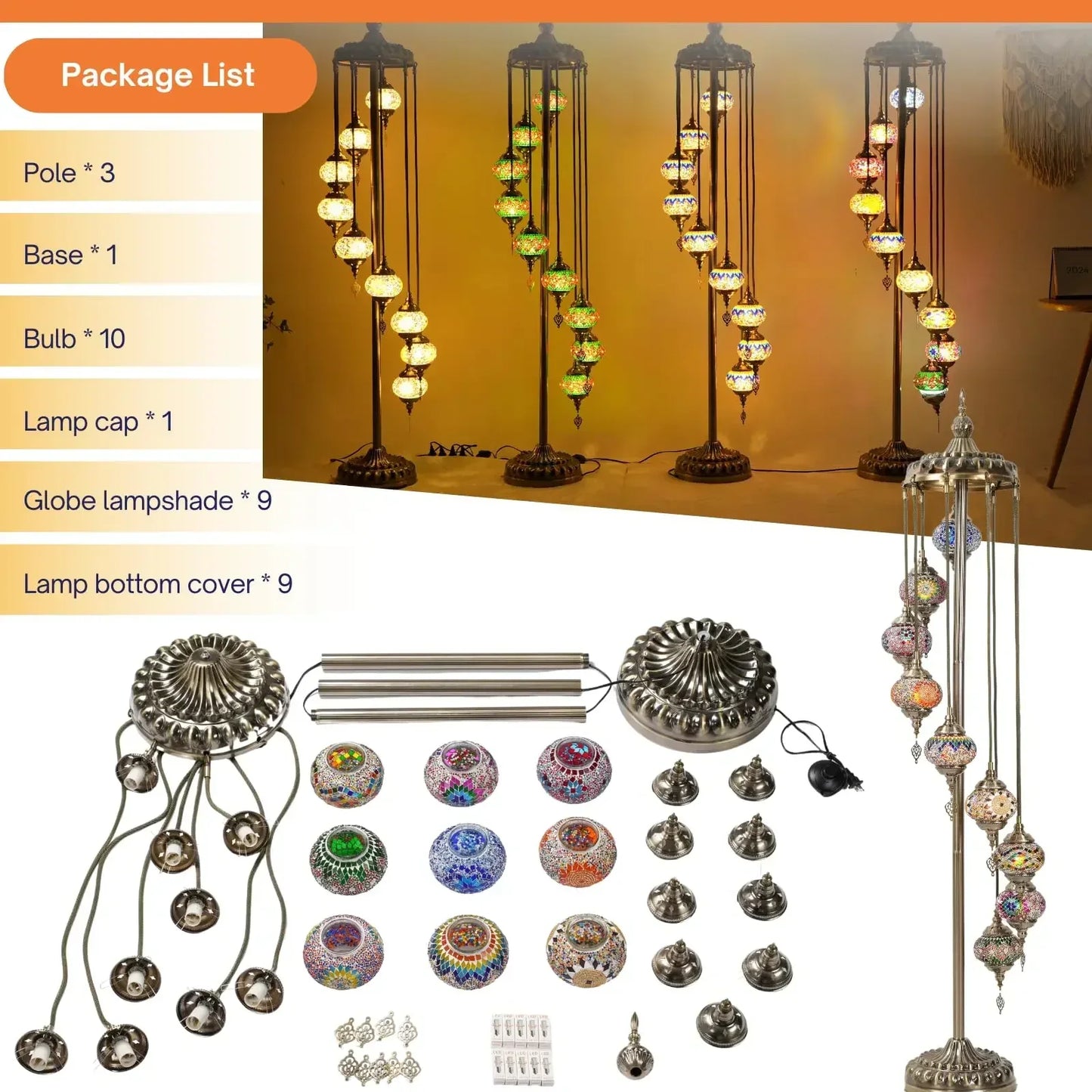 Turkish Moroccan Floor Lamp Handcrafted Home Decor