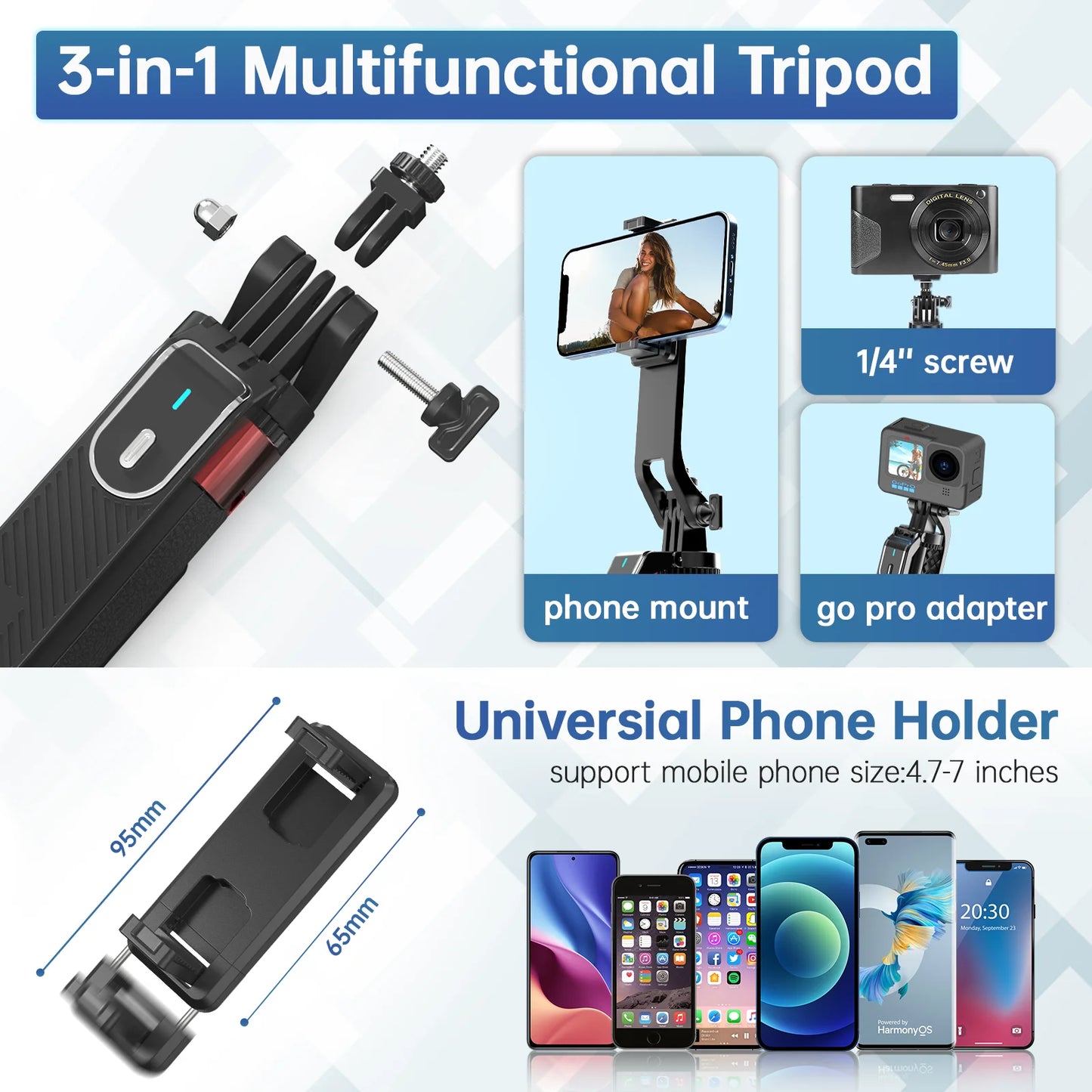 Ulanzi MA09 Selfie Stick Tripod with Remote for iPhone Android